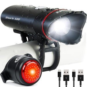 Shark 500 USB Rechargeable Bright Bike Light Set