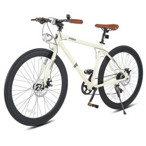 Viribus 28" Hybrid Bike for Tall Men - Vintage White
