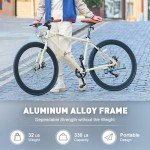 Viribus 28" Hybrid Bike for Tall Men - Vintage White