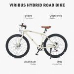 Viribus 28" Hybrid Bike for Tall Men - Vintage White