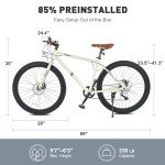Viribus 28" Hybrid Bike for Tall Men - Vintage White