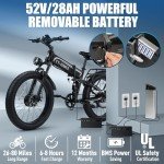 4350W Dual Motor Folding Electric Bike for Adults
