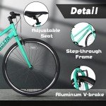 AVASTA Women's Lightweight 7-Speed Hybrid Bike - Mint Green