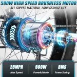 Vivi 1000W Fat Tire Electric Mountain Bike