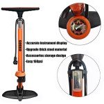 GOBKO Floor Pump with Gauge for Bikes and Balls