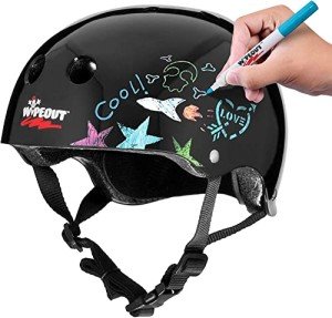 Wipeout Dry Erase Kids Bike Helmet - Black