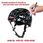 Wipeout Dry Erase Kids Bike Helmet - Black