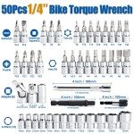 50-Piece Bike Torque Wrench Set with Sockets