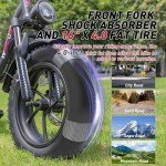 Windone S16 Electric Bike for Adults, Max 22MPH Speed & 50 Miles Range (PAS), 750W Peak Motor Ebike with 48V/13Ah Removable Battery, 16" x 4.0 Fat Tire and Shock Absorber,UL Certified