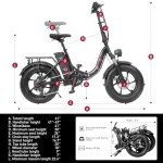 Windone S16 Electric Bike for Adults, Max 22MPH Speed & 50 Miles Range (PAS), 750W Peak Motor Ebike with 48V/13Ah Removable Battery, 16" x 4.0 Fat Tire and Shock Absorber,UL Certified