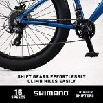 Mongoose Juneau Fat Tire Mountain Bike, Blue