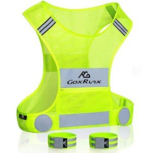 Lightweight Reflective Running Vest with Pocket - Green