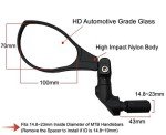 Hafny Adjustable Bar End Bike Mirror - HD Glass