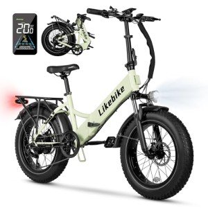 Folding 20" Electric Fat Tire Bike with LCD Display