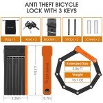 ANGGOER Compact Folding Bike Lock with 3 Keys