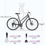 WEEROCK 700C Women's Road Hybrid Bike - Light Purple