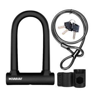 U-Lock with Security Cable and Mounting Bracket