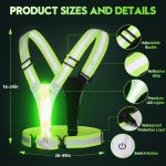 LED Reflective Running Vest for High Visibility Cycling