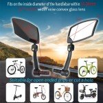 High-Definition Bar End Bike Mirrors - 1 Pair