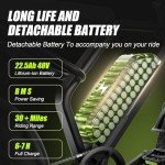 BIGNIU Electric Bike for Adults – 1200W Peak Motor, 32+ MPH Off-Road Ebike, 4.0" Fat Tires, Removable Fast-Charging Battery, 7-Speed E-Bike for Adults and Teens