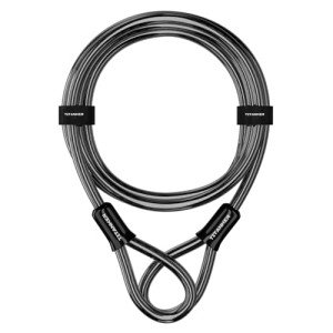 Titanker Bike Lock Cable,12mm Thick Security Cable with Loops Heavy Duty Steel Cable Vinyl Coated Bike Cable Lock Security Chain (4ft, 7ft, 15ft, 30ft)
