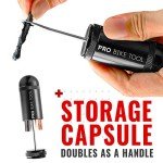 PRO BIKE TOOL Tubeless Bike Tyre Repair Kit – for MTB and Road Bicycle Tyres – Fix a Puncture or Flat, Fast – Tackle Set Includes Storage Canister, Plugger Tool and Plugs - 5 Bacon and 5 Black Strips