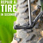 PRO BIKE TOOL Tubeless Bike Tyre Repair Kit – for MTB and Road Bicycle Tyres – Fix a Puncture or Flat, Fast – Tackle Set Includes Storage Canister, Plugger Tool and Plugs - 5 Bacon and 5 Black Strips