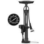 VOGORA Bike Pumps for Bicycle Tyres with Pressure Gauge, Portable with Presta & Schrader Valves, Bike Air Pump, Foot Pump for Tires, Inflatables & Balls