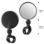 2 Pieces Bike Mirror Cycling Rear Mirror Adjustable 360 Degree Rotatable Handlebar Rearview Bicycle Mirrors Shockproof Wide Angle Acrylic Convex Safety Mirror for Most Mountain Road Bike