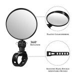 2 Pieces Bike Mirror Cycling Rear Mirror Adjustable 360 Degree Rotatable Handlebar Rearview Bicycle Mirrors Shockproof Wide Angle Acrylic Convex Safety Mirror for Most Mountain Road Bike