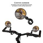 2 Pieces Bike Mirror Cycling Rear Mirror Adjustable 360 Degree Rotatable Handlebar Rearview Bicycle Mirrors Shockproof Wide Angle Acrylic Convex Safety Mirror for Most Mountain Road Bike