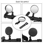 2 Pieces Bike Mirror Cycling Rear Mirror Adjustable 360 Degree Rotatable Handlebar Rearview Bicycle Mirrors Shockproof Wide Angle Acrylic Convex Safety Mirror for Most Mountain Road Bike