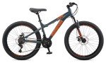 Mongoose Grafton Mountain Bike for Youth Boys Girls, 24-Inch Wheels, 21-Speed Trigger Shifter, 14.5-Inch Aluminum Frame, Front Suspension, Mechanical Disc Brakes, Grey