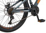 Mongoose Grafton Mountain Bike for Youth Boys Girls, 24-Inch Wheels, 21-Speed Trigger Shifter, 14.5-Inch Aluminum Frame, Front Suspension, Mechanical Disc Brakes, Grey
