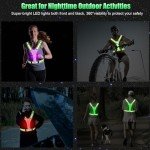 SAWNZC LED Reflective Vest Running Gear, 5 Colors Lights Up Running Vest Rechargeable for Night Walking Running Cycling Jogging, Adjustable Size for Men Women Kids