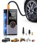 Tire Inflator Portable Air Compressor, 2X Faster Portable Air Compressor with 25000mAh Battery, 150PSI Cordless Air Pump for Car, Motorcycle, Bicycle and More