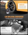 Tire Inflator Portable Air Compressor, 2X Faster Portable Air Compressor with 25000mAh Battery, 150PSI Cordless Air Pump for Car, Motorcycle, Bicycle and More