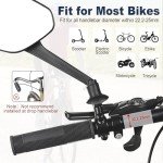 Zacro 2 Pack Bike Mirror, 2024 Upgraded Bike Mirror Handlebar Mount, 360°Adjustable Bicycle Rear View Mirror, Scratch Resistant Glass Lens, Fit for Mountain Bikes, City Road Bikes, E-bikes, Scooter