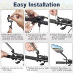 Zacro 2 Pack Bike Mirror, 2024 Upgraded Bike Mirror Handlebar Mount, 360°Adjustable Bicycle Rear View Mirror, Scratch Resistant Glass Lens, Fit for Mountain Bikes, City Road Bikes, E-bikes, Scooter