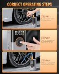 Tire Inflator Portable Air Compressor, 2X Faster Portable Air Compressor with 25000mAh Battery, 150PSI Cordless Air Pump for Car, Motorcycle, Bicycle and More