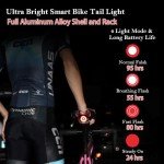 G Keni Smart Bike Tail Light, Brake Sensing Rear Lights, Auto On/Off, Waterproof, USB Rechargeable, Ultra Bright LED Warning Back Bicycle Flashlight, Cycling Safety Accessories