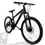 CYBIC Mountain Bike 24/26 Inch, Front Suspension Mountain Bike, 21-Speed Disc, Youth/Adult Mens Womens Trail Commuter City Bicycles (Black, 26IN)