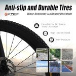 CYBIC Mountain Bike 24/26 Inch, Front Suspension Mountain Bike, 21-Speed Disc, Youth/Adult Mens Womens Trail Commuter City Bicycles (Black, 26IN)