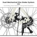 Ecarpat Road Bike 700C Tires, 16 Speeds Hybrid Bike for Men, Aluminum Alloy Lightweight Frame Disc Brake Racing Bike, City Commuting Road Bicycle for Men Women, White