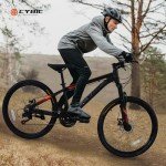 CYBIC Mountain Bike 24/26 Inch, Front Suspension Mountain Bike, 21-Speed Disc, Youth/Adult Mens Womens Trail Commuter City Bicycles (Black, 26IN)
