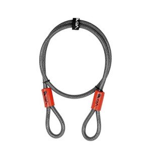 BV Heavy-Duty 4FT Security Cable Lock with Loops - 10mm (3/8 Inch) Cut-Resistant Braided Steel Cable - Versatile & Weatherproof - Bike Lock Cable, Security Chain for Padlock, Chain Lock, Wire Lock