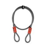 BV Heavy-Duty 4FT Security Cable Lock with Loops - 10mm (3/8 Inch) Cut-Resistant Braided Steel Cable - Versatile & Weatherproof - Bike Lock Cable, Security Chain for Padlock, Chain Lock, Wire Lock