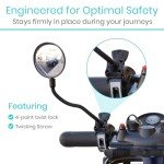 Vive Rear-View Side Mirror - Designed for Scooters, Bikes, Motor Vehicles, Bicycles, Handlebars - Clamp On Scratch Resistant Glass - 360 Rotatable, Adjustable, Universal Fit, Wide Angle Safety Support