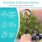 Vive Rear-View Side Mirror - Designed for Scooters, Bikes, Motor Vehicles, Bicycles, Handlebars - Clamp On Scratch Resistant Glass - 360 Rotatable, Adjustable, Universal Fit, Wide Angle Safety Support