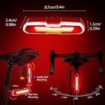 Bike Tail Light Powerful 110 Lumens - Bicycle Light 5 Modes Red/Blue, Waterproof IP64, Rechargeable USB-C, Quick Release Brackets for Saddle & Seatpost, DON PEREGRINO B2 Rear Bike Light